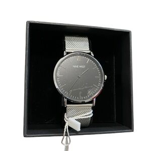 Nine West | Men’s Mesh Band Watch | Minimalist Silver/Gray – NIB